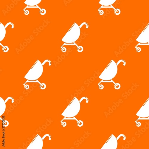 Baby carriage pink pattern vector orange for any web design best