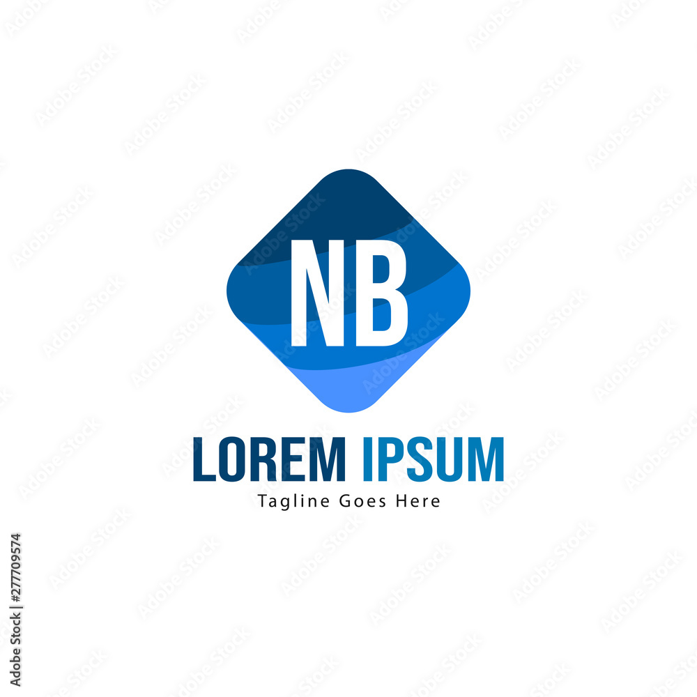 Initial NB logo template with modern frame. Minimalist NB letter logo vector illustration Initial NB logo template with modern frame. Minimalist NB letter logo vector illustration