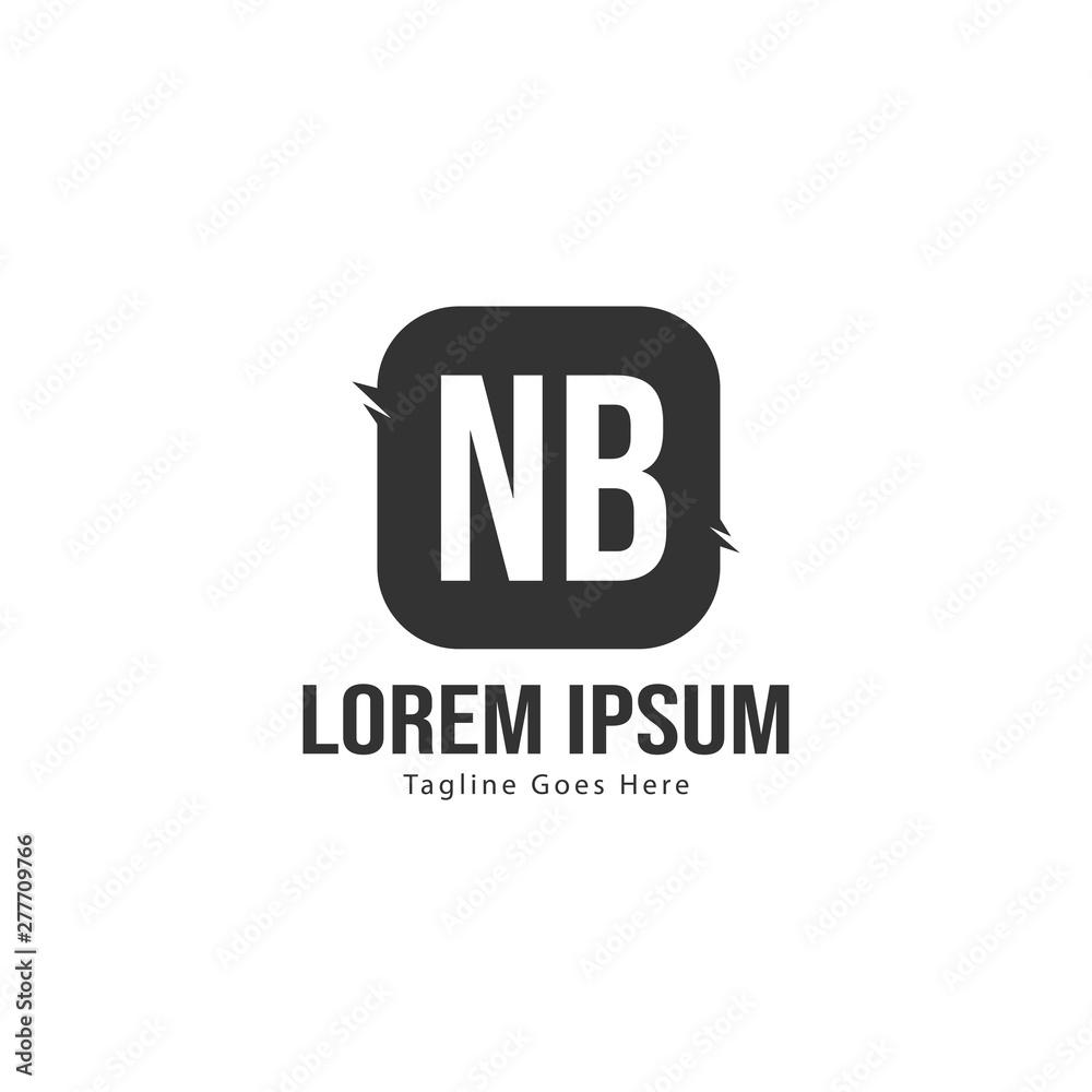Obraz premium Initial NB logo template with modern frame. Minimalist NB letter logo vector illustration