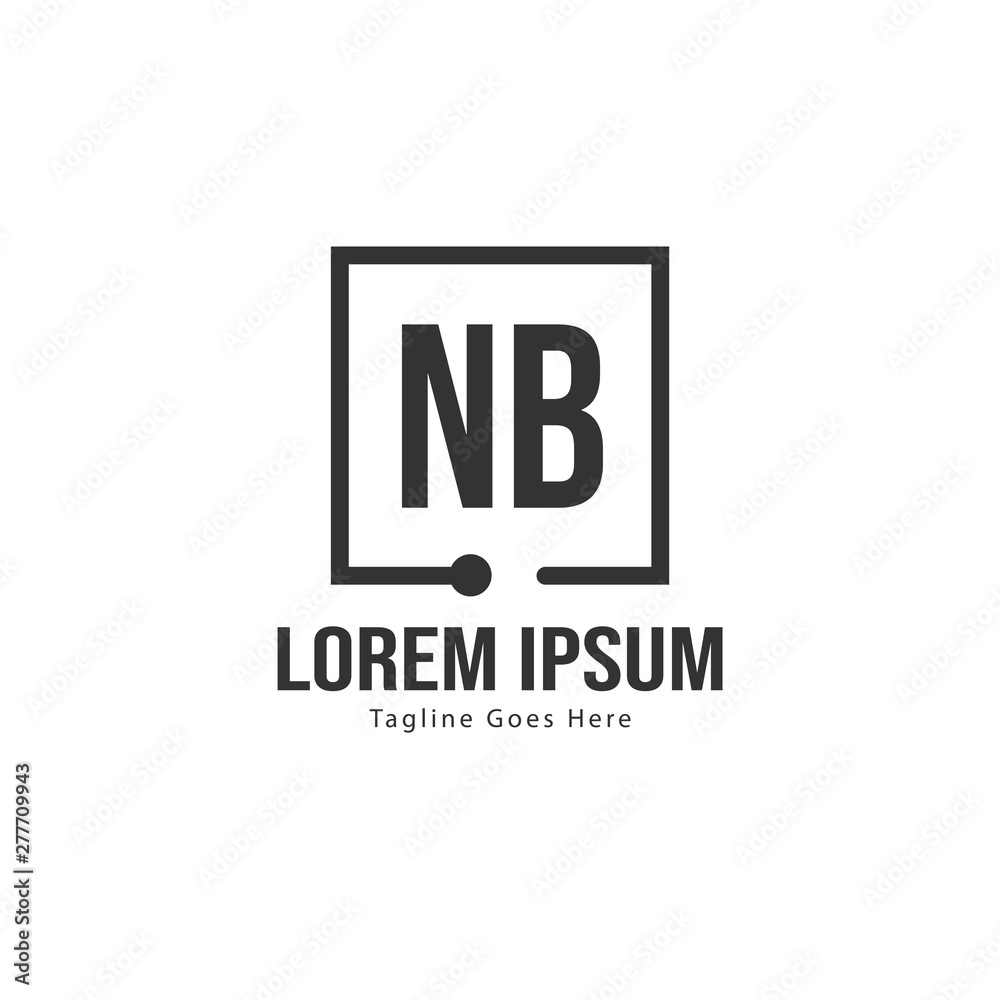 Initial NB logo template with modern frame. Minimalist NB letter logo vector illustration Initial NB logo template with modern frame. Minimalist NB letter logo vector illustration