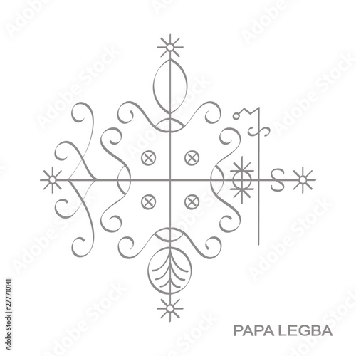 vector icon with veve vodoo symbol Papa Legba