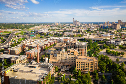 Aerial of Pearl District San Antonio Texas
