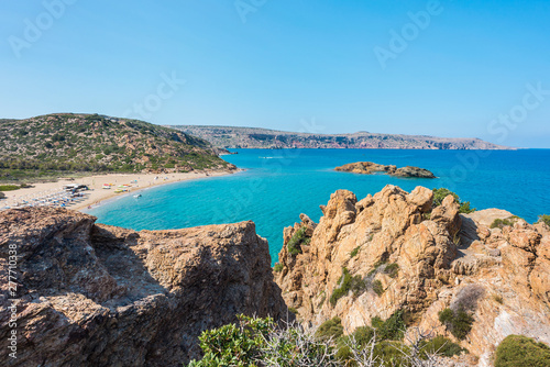 Fototapeta Naklejka Na Ścianę i Meble -  Natural landscape on the Crete Island Greece, Vai beach