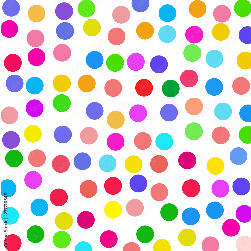 Multicolored circles on a white background.       