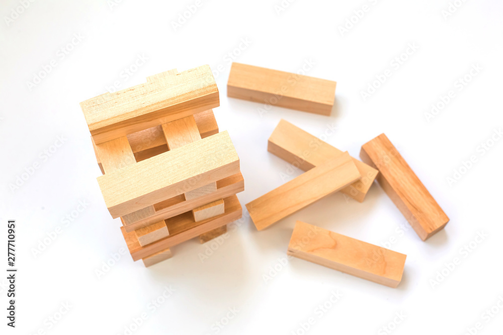 wooden constructor from light wood bars on an isolated background wooden constructor from light wood bars on an isolated background