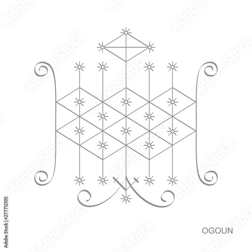 vector icon with veve vodoo symbol Ogoun