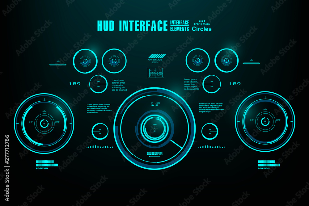 Sci-fi futuristic hud dashboard display virtual reality technology screen Sci-fi futuristic hud dashboard display virtual reality technology screen