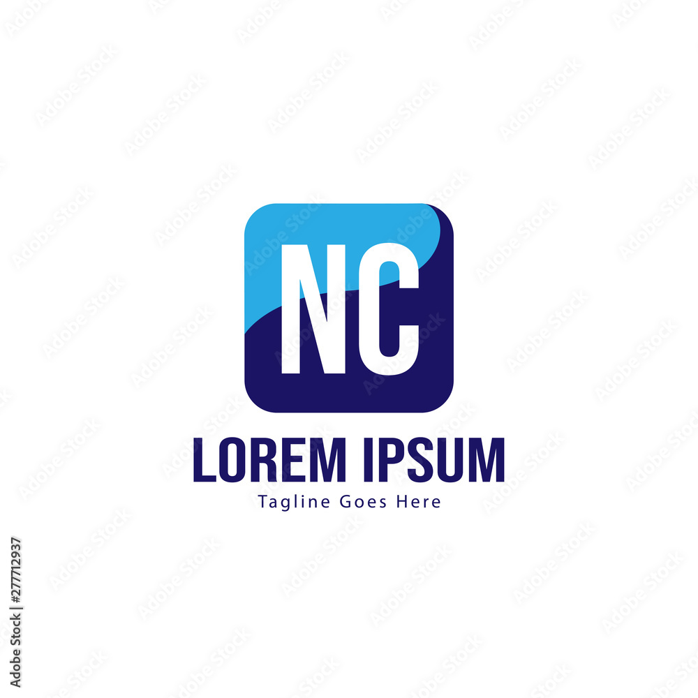 Initial NC logo template with modern frame. Minimalist NC letter logo vector illustration Initial NC logo template with modern frame. Minimalist NC letter logo vector illustration