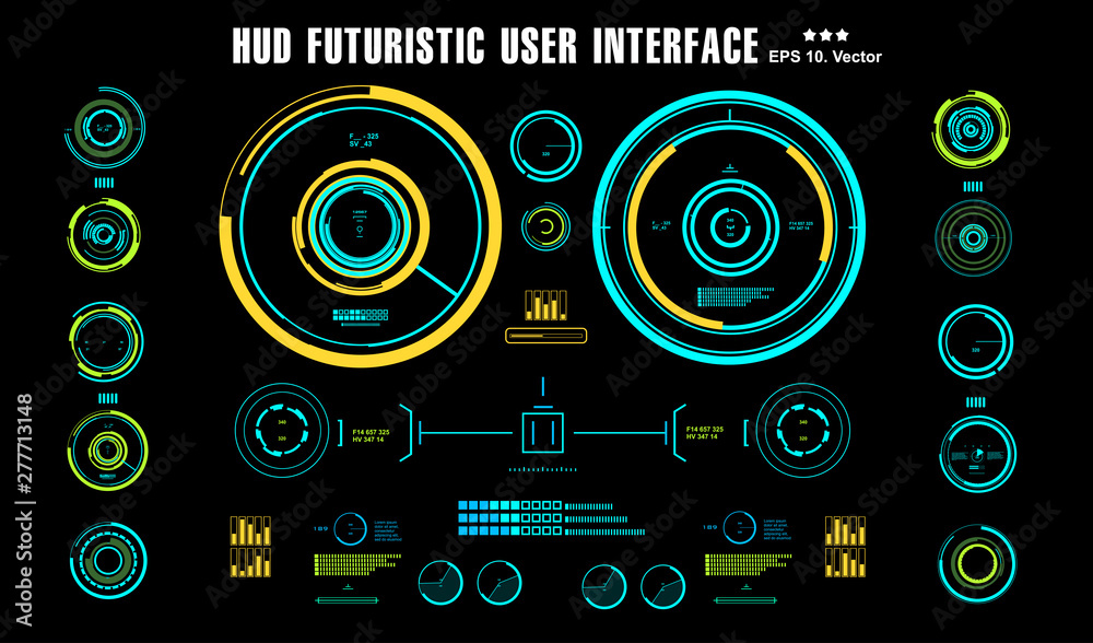 Sci-fi futuristic hud dashboard display virtual reality technology screen Sci-fi futuristic hud dashboard display virtual reality technology screen