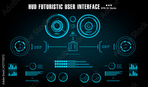 Sci-fi futuristic hud dashboard display virtual reality technology screen
