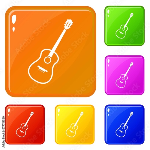 Charango icons set collection vector 6 color isolated on white background