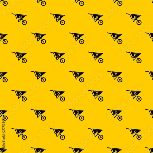 Wheelbarrow pattern seamless vector repeat geometric yellow for any design