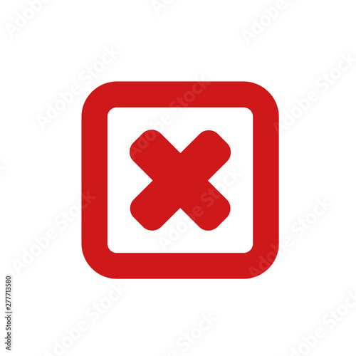 red cross mark icon template color editable. Symbol No or X button for  correct, vote, check, not approved, error, wrong and failed decision.  vector sign isolated on white background Stock Vector