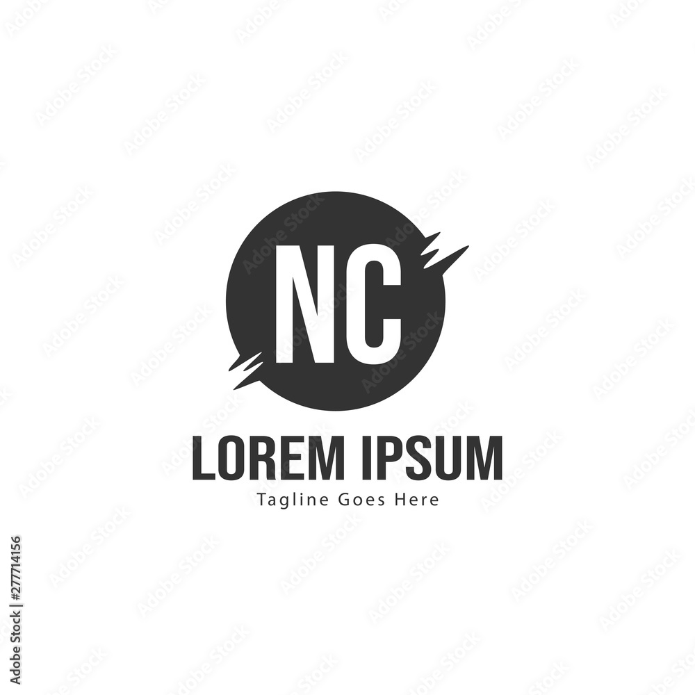 Initial NC logo template with modern frame. Minimalist NC letter logo vector illustration Initial NC logo template with modern frame. Minimalist NC letter logo vector illustration
