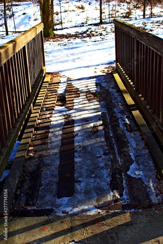 Old footbridge for tourist