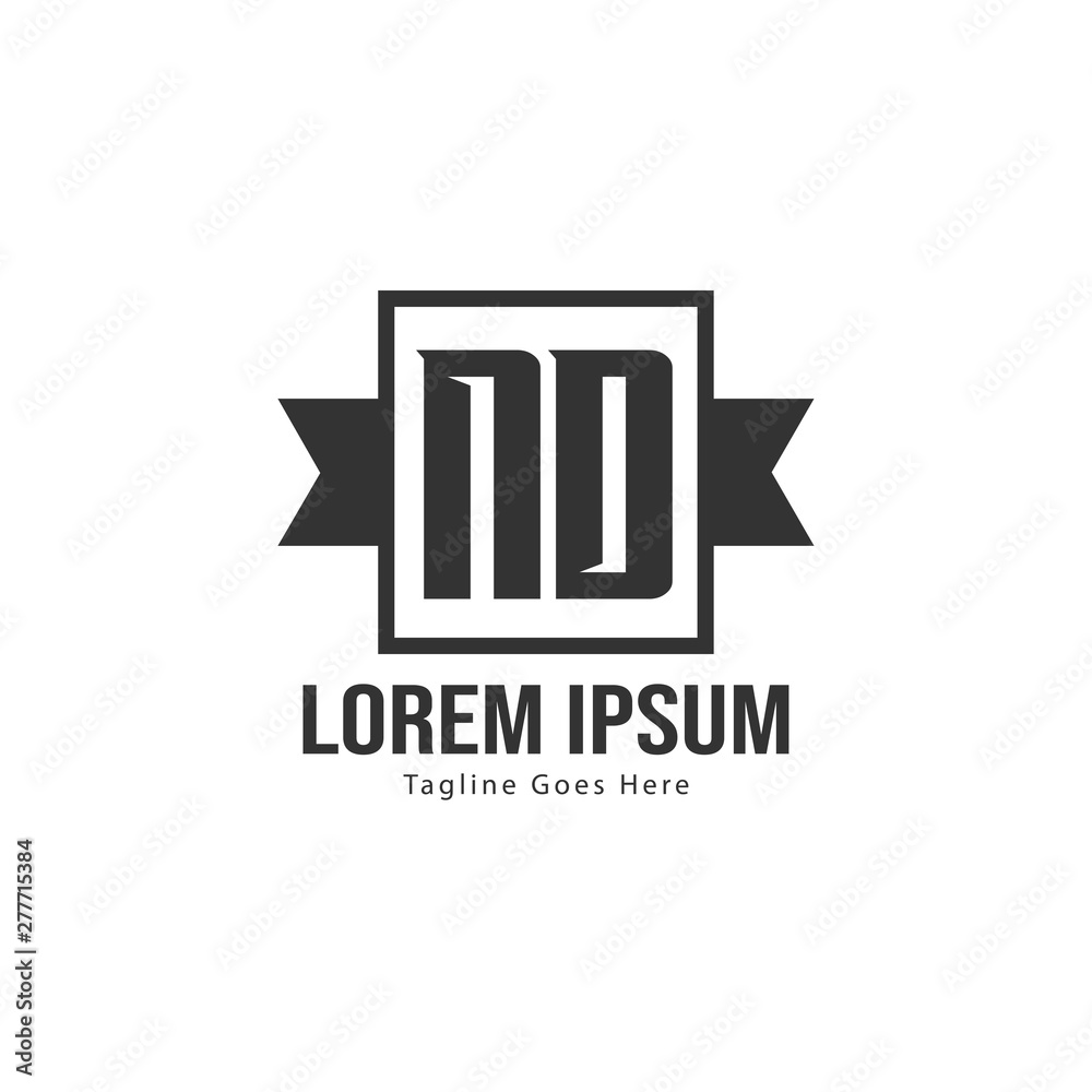 Initial ND logo template with modern frame. Minimalist ND letter logo vector illustration Initial ND logo template with modern frame. Minimalist ND letter logo vector illustration
