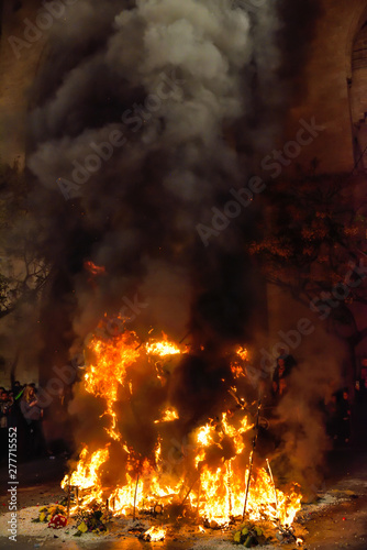 Valencia, Spain: 03.20.2019; The burning holiday in Valencia