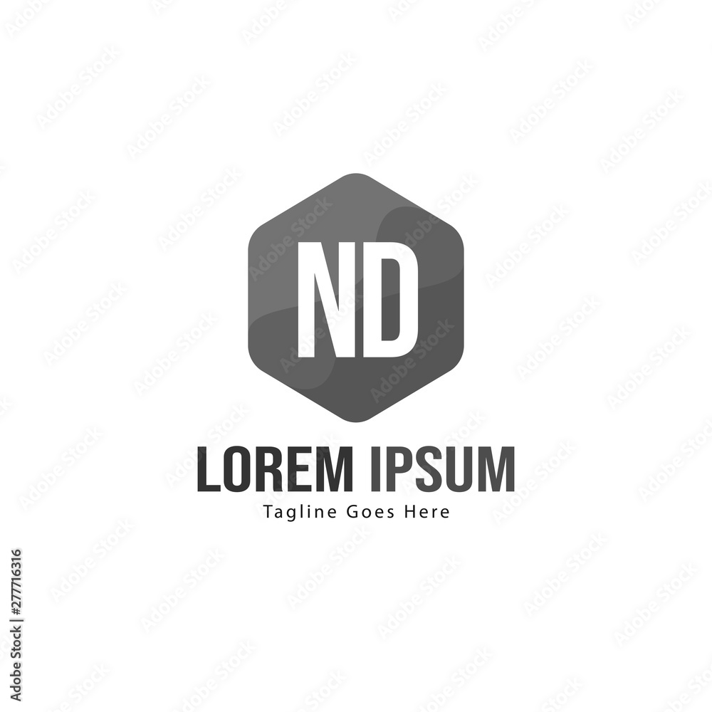 Initial ND logo template with modern frame. Minimalist ND letter logo vector illustration Initial ND logo template with modern frame. Minimalist ND letter logo vector illustration