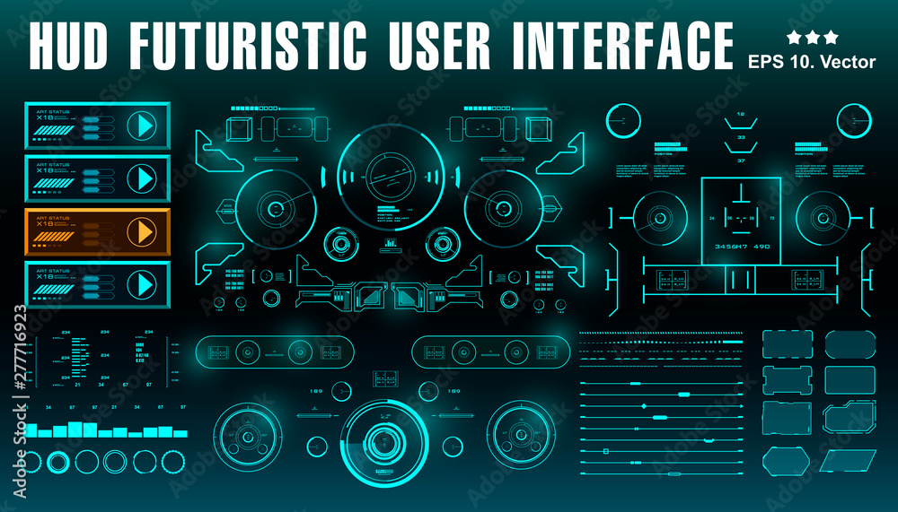 Sci-fi futuristic hud dashboard display virtual reality technology screen Sci-fi futuristic hud dashboard display virtual reality technology screen