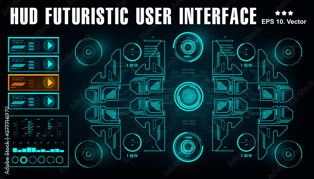 Sci-fi futuristic hud dashboard display virtual reality technology screen Sci-fi futuristic hud dashboard display virtual reality technology screen