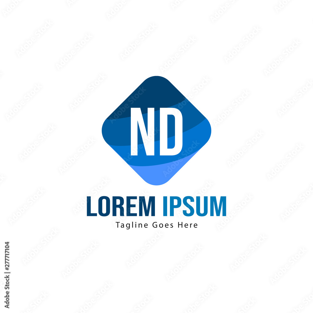 Initial ND logo template with modern frame. Minimalist ND letter logo vector illustration Initial ND logo template with modern frame. Minimalist ND letter logo vector illustration