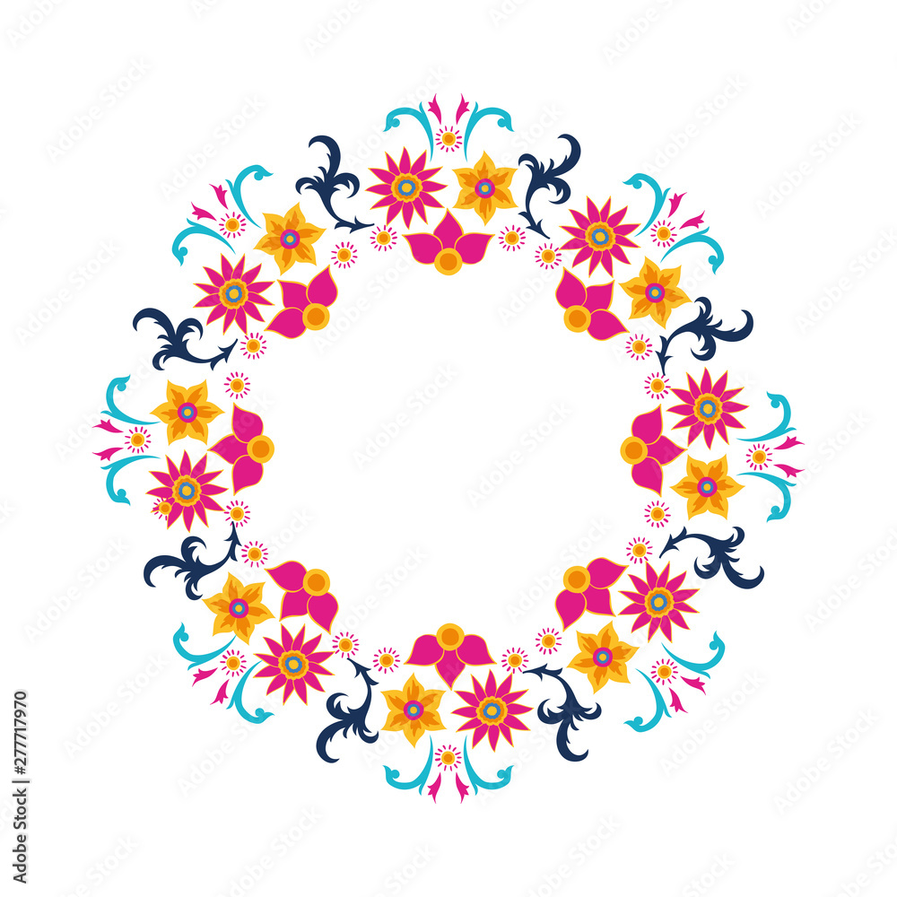 frame of colorful flower of the india