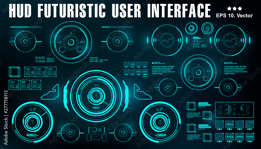 Sci-fi futuristic hud dashboard display virtual reality technology screen Sci-fi futuristic hud dashboard display virtual reality technology screen