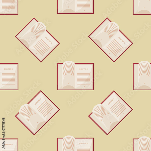 Seamless pattern with flat books.