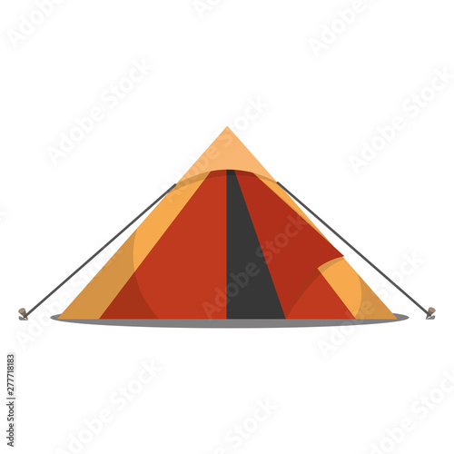 Isolated tent in flat style on white.