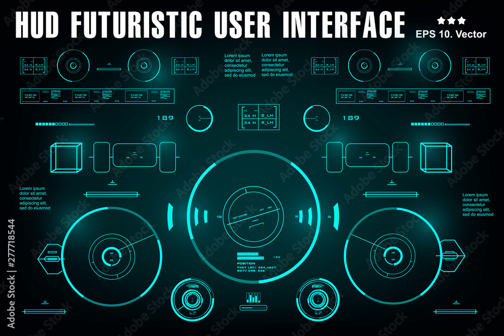 Sci-fi futuristic hud dashboard display virtual reality technology screen Sci-fi futuristic hud dashboard display virtual reality technology screen