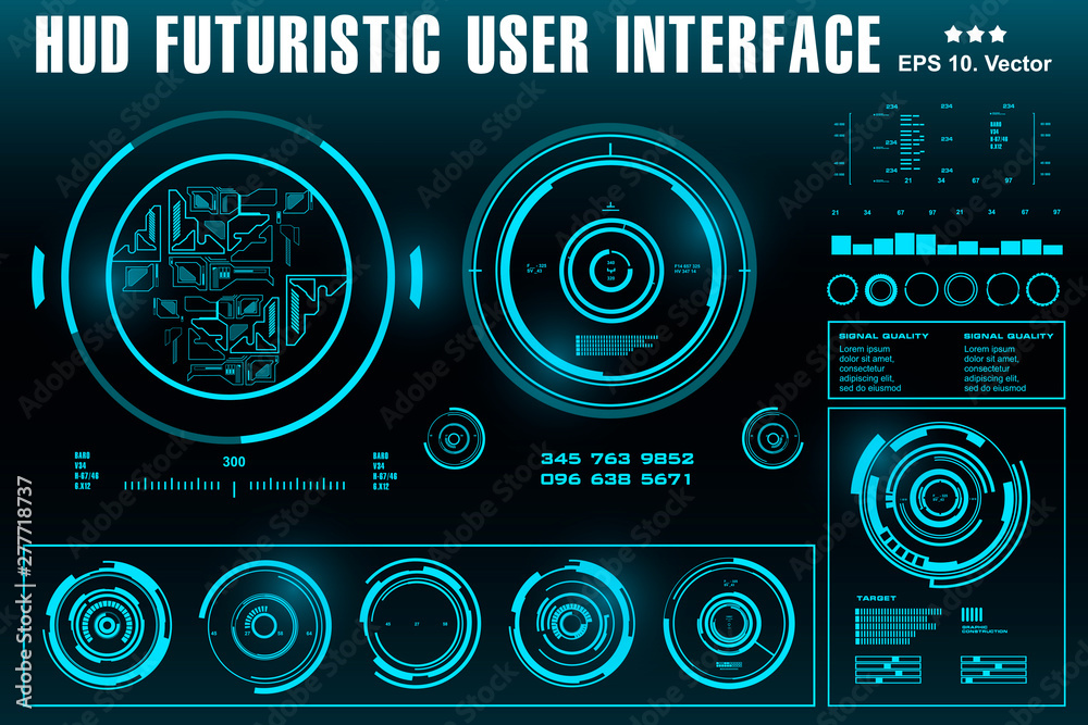 Sci-fi futuristic hud dashboard display virtual reality technology screen Sci-fi futuristic hud dashboard display virtual reality technology screen
