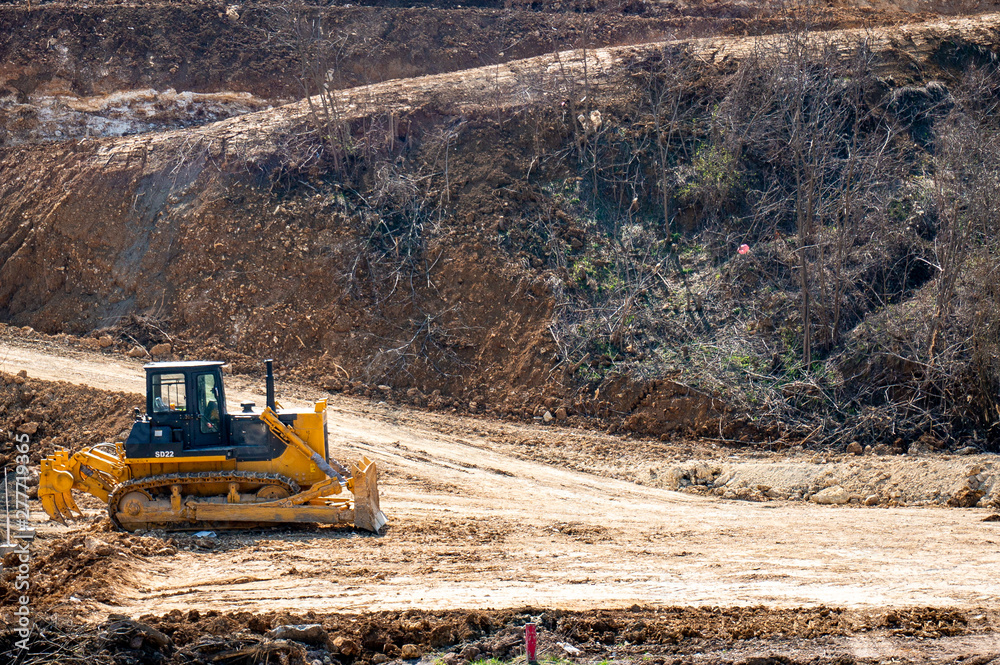 Bulldozer on the construction site