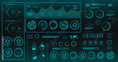 Sci-fi futuristic hud dashboard display virtual reality technology screen