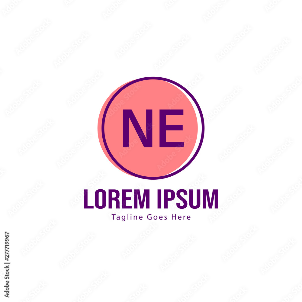 Initial NE logo template with modern frame. Minimalist NE letter logo vector illustration Initial NE logo template with modern frame. Minimalist NE letter logo vector illustration