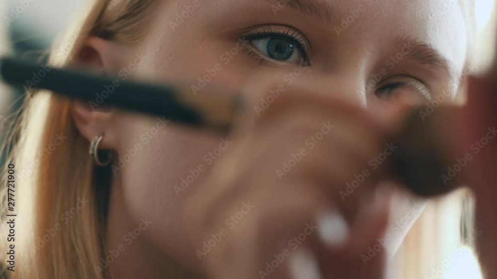 Makeup Artist Applying Makeup On Actor Makeup Artist Applying Makeup On Actor