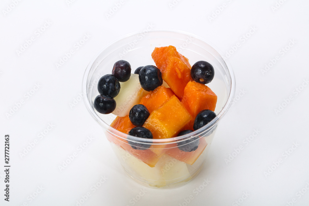 Sliced fruit mix in the box Sliced fruit mix in the box