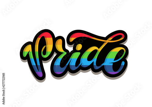 Pride - cute hand drawn lettering label art poster