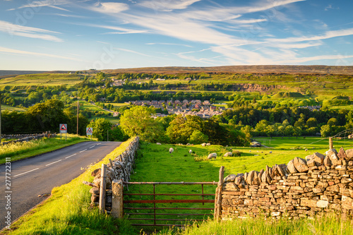 Road down to Stanhope in the North Pennines, a small market town in County Durham, England, situated at Weardale photo