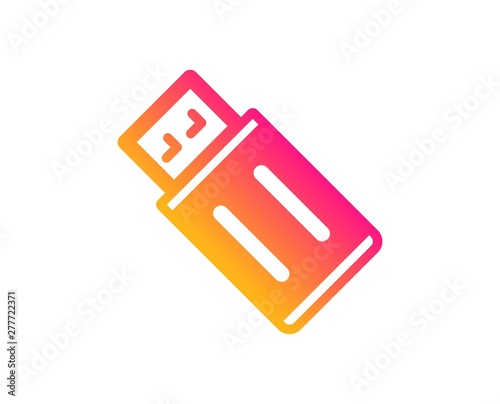 USB flash drive icon. Memory stick sign. Portable data storage symbol. Classic flat style. Gradient uSB flash icon. Vector