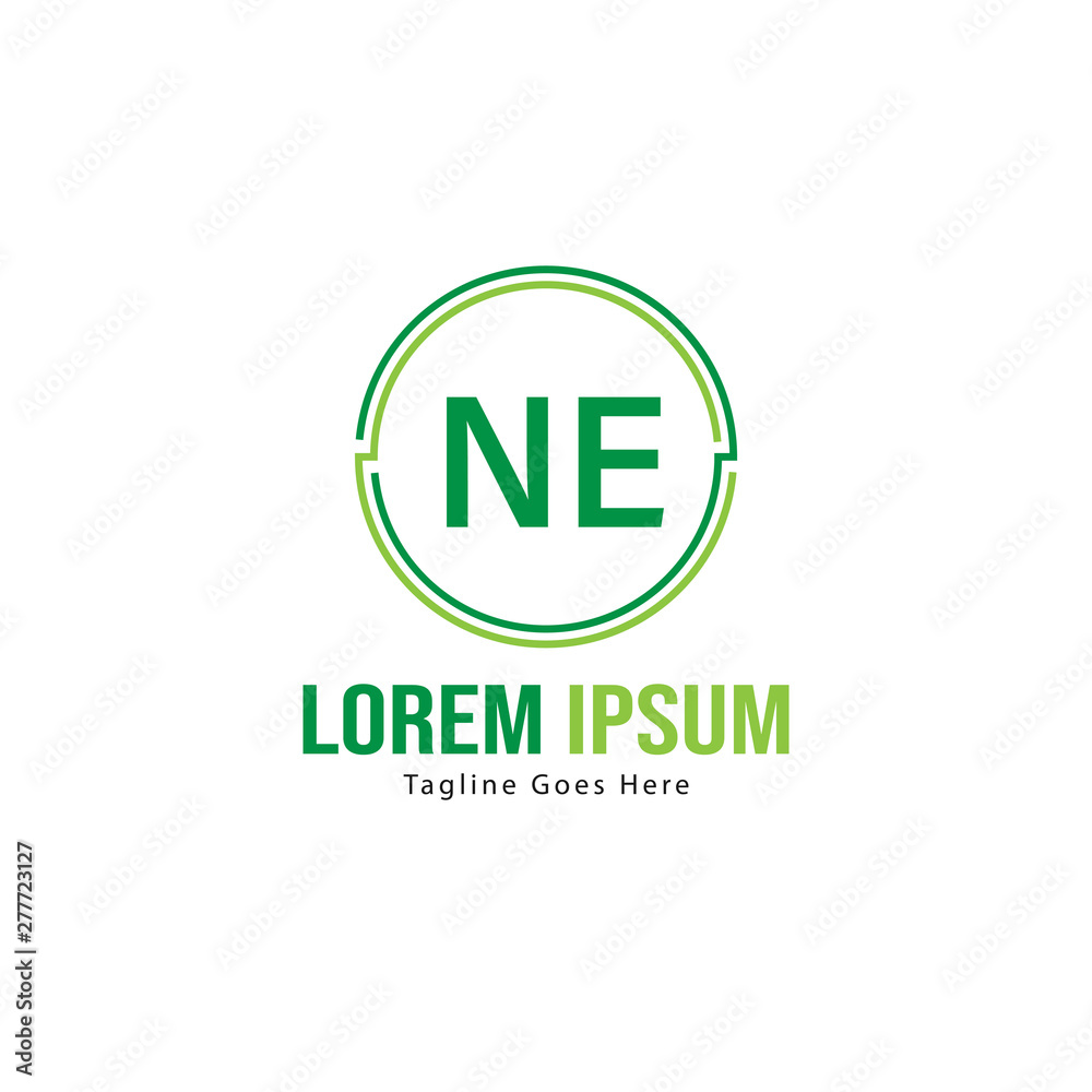 Initial NE logo template with modern frame. Minimalist NE letter logo vector illustration Initial NE logo template with modern frame. Minimalist NE letter logo vector illustration