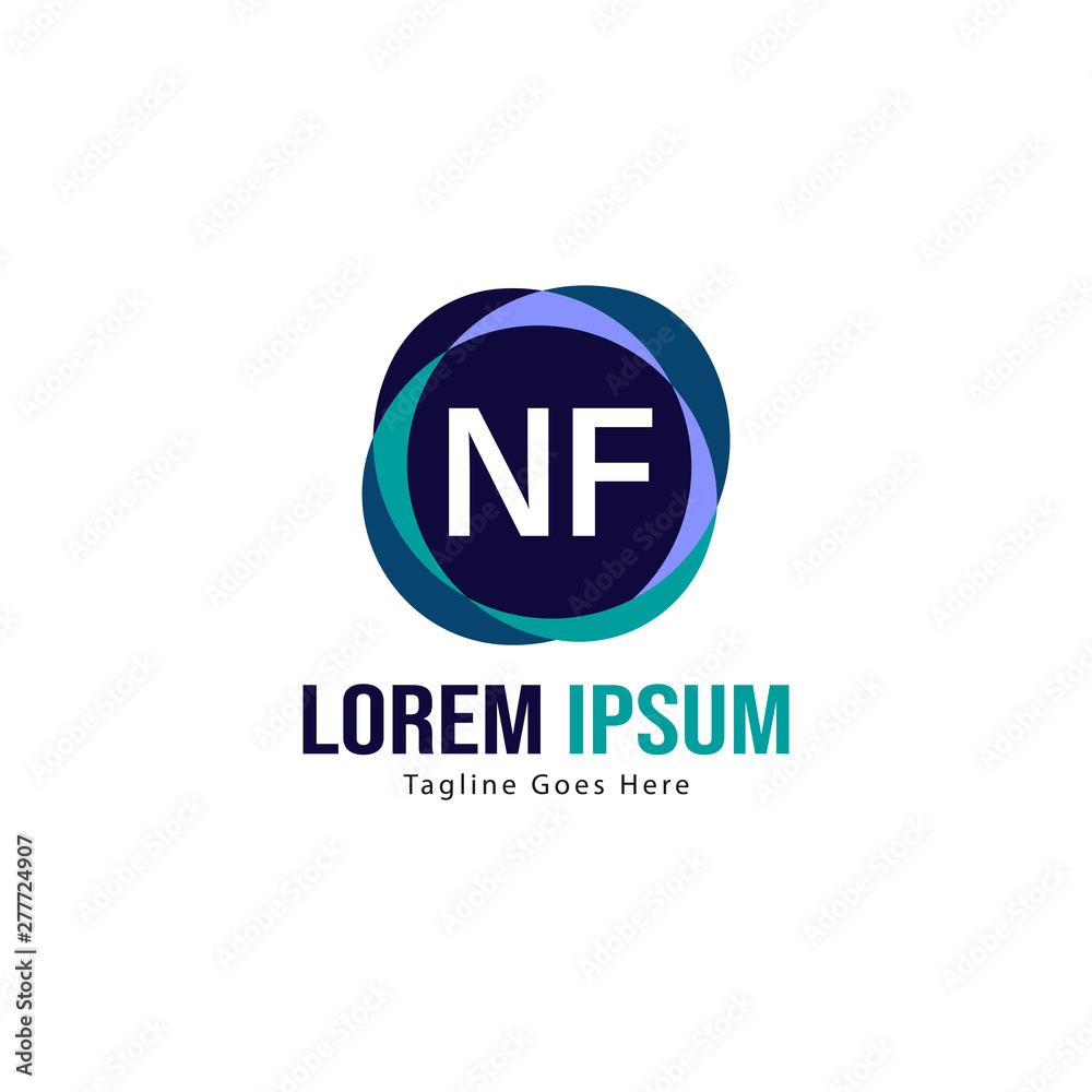 Initial NF logo template with modern frame. Minimalist NF letter logo vector illustration Initial NF logo template with modern frame. Minimalist NF letter logo vector illustration