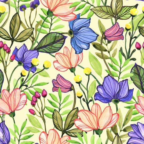 Seamless floral pattern. Design wallpaper, fabric and packaging. © Anna