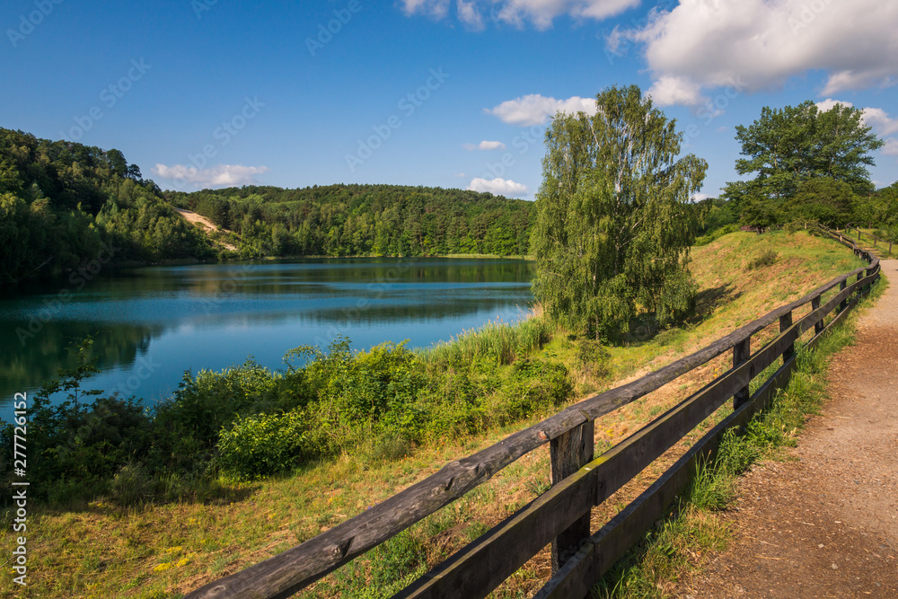 Turquoise lake in Wolinski National Park, Wapnica, Poland
