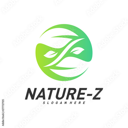 Nature Z logo Design Vector. Initial Z logo Template. Green Z logo concept. Icon Symbol