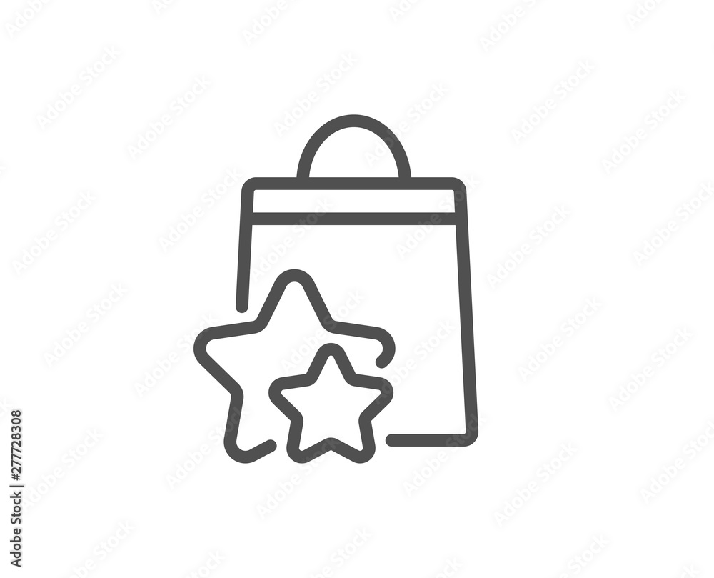 Loyalty points line icon. Bonus bags. Discount program symbol. Quality design element. Linear style loyalty points icon. Editable stroke. Vector Loyalty points line icon. Bonus bags. Discount program symbol. Quality design element. Linear style loyalty points icon. Editable stroke. Vector