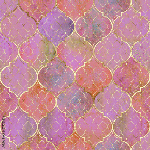 Watercolor abstract geometr...