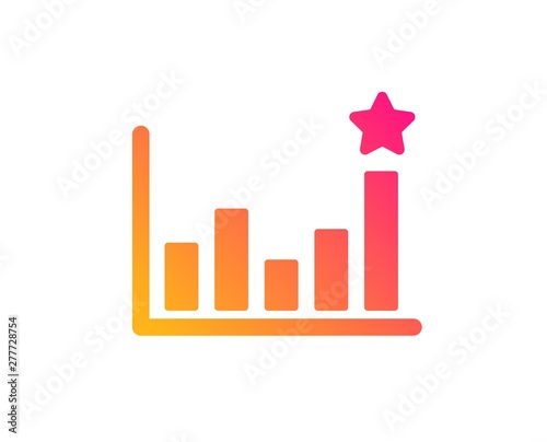 Efficacy icon. Business chart sign. Analysis graph symbol. Classic flat style. Gradient efficacy icon. Vector