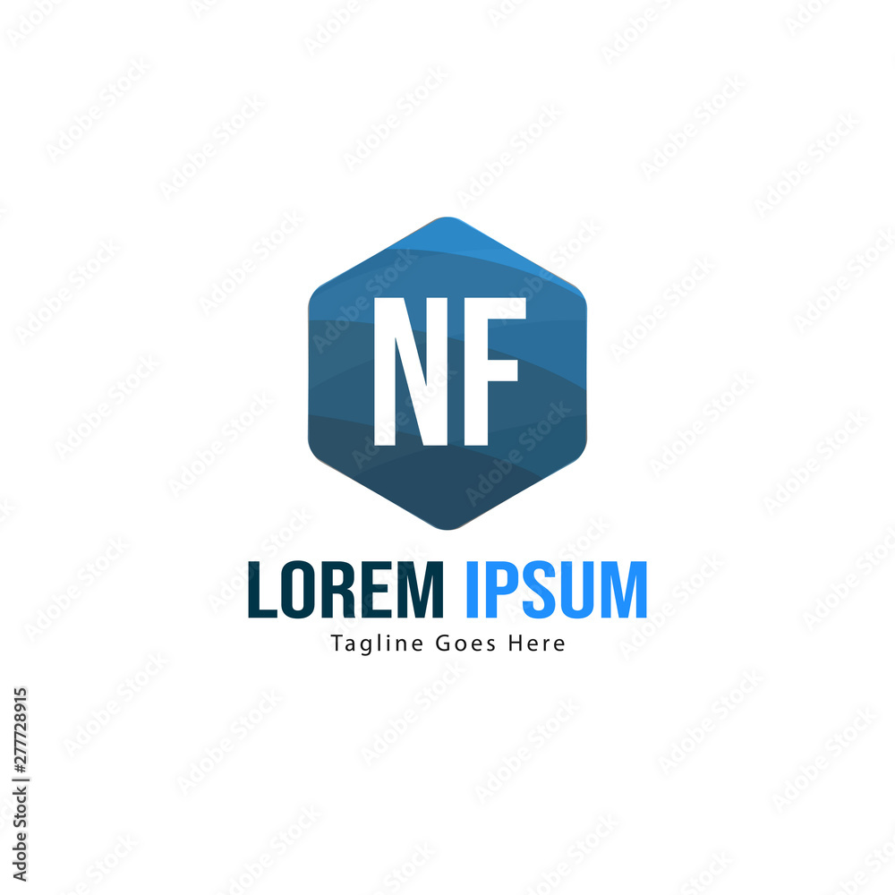 Initial NF logo template with modern frame. Minimalist NF letter logo vector illustration Initial NF logo template with modern frame. Minimalist NF letter logo vector illustration
