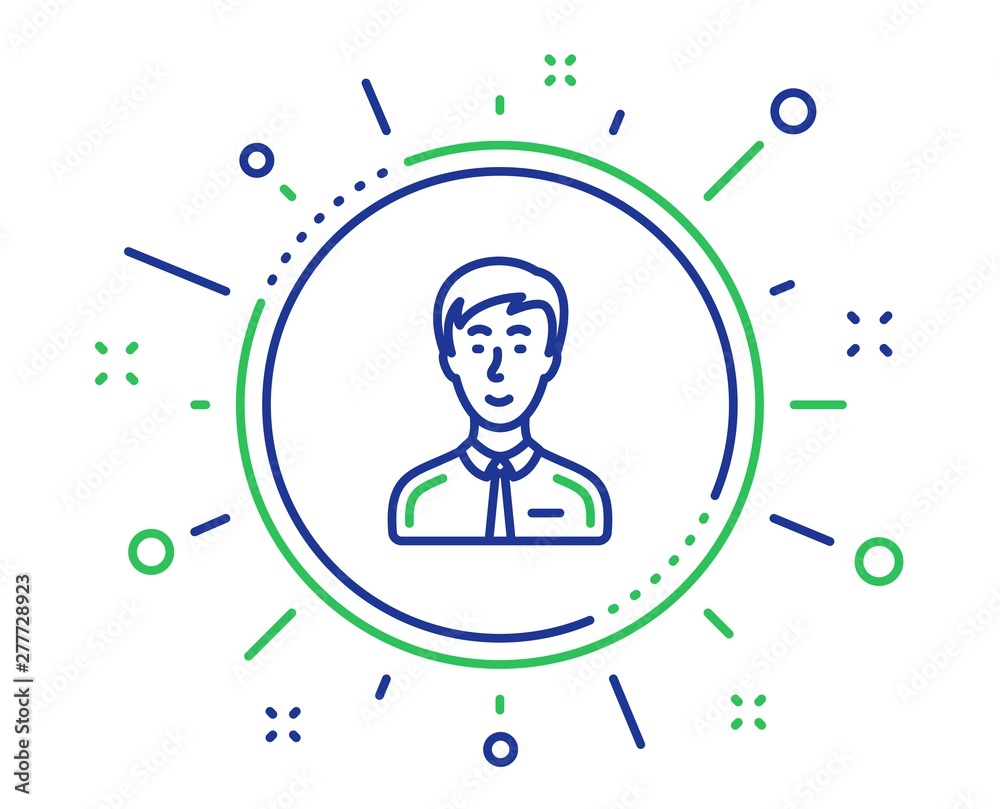 Man line icon. User or businessman person sign. Male silhouette symbol. Quality design elements. Technology businessman person button. Editable stroke. Vector Man line icon. User or businessman person sign. Male silhouette symbol. Quality design elements. Technology businessman person button. Editable stroke. Vector
