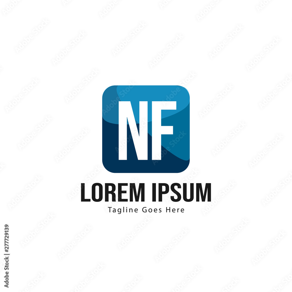 Initial NF logo template with modern frame. Minimalist NF letter logo vector illustration Initial NF logo template with modern frame. Minimalist NF letter logo vector illustration